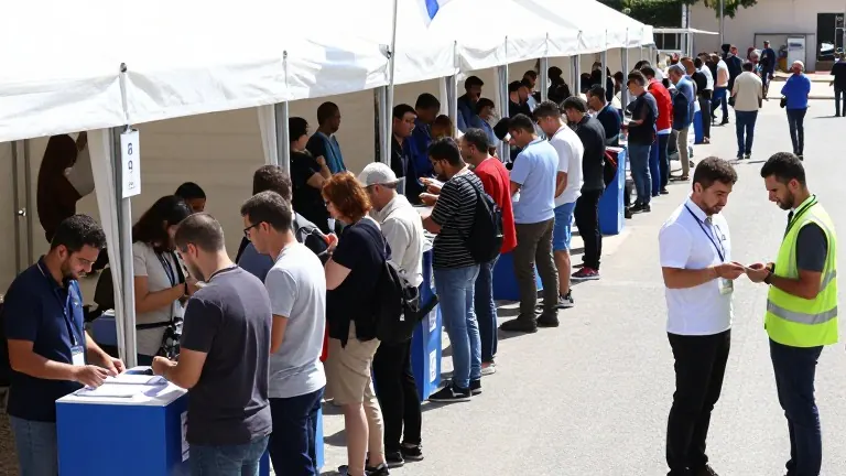 Illustration for: Israelis Cast Ballots in Tight Race to Decide Netanyahu's Fate
