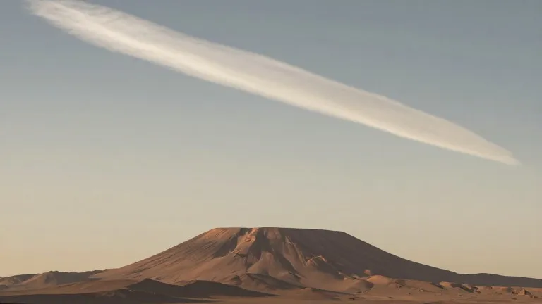 Illustration for: Mars Cloud Reproduction Hinges on Humidity 100,000 Times Earth's Levels